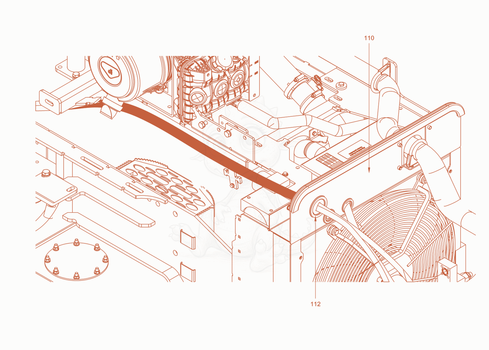 Exploded parts diagram of the blade hydraulics of a Wacker Neuson RC50DPFROPS, with numbered balloons