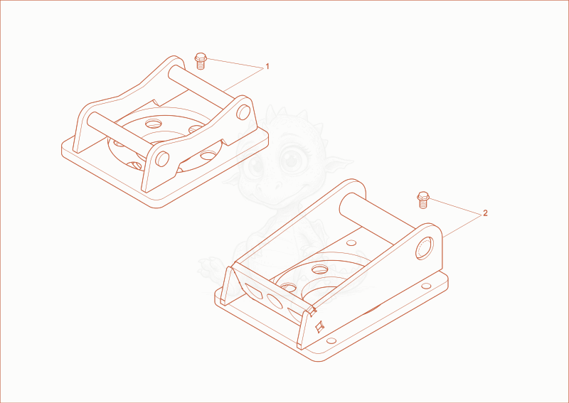 Exploded parts diagram of the adapter plate option of a Wacker Neuson ET24, with numbered balloons