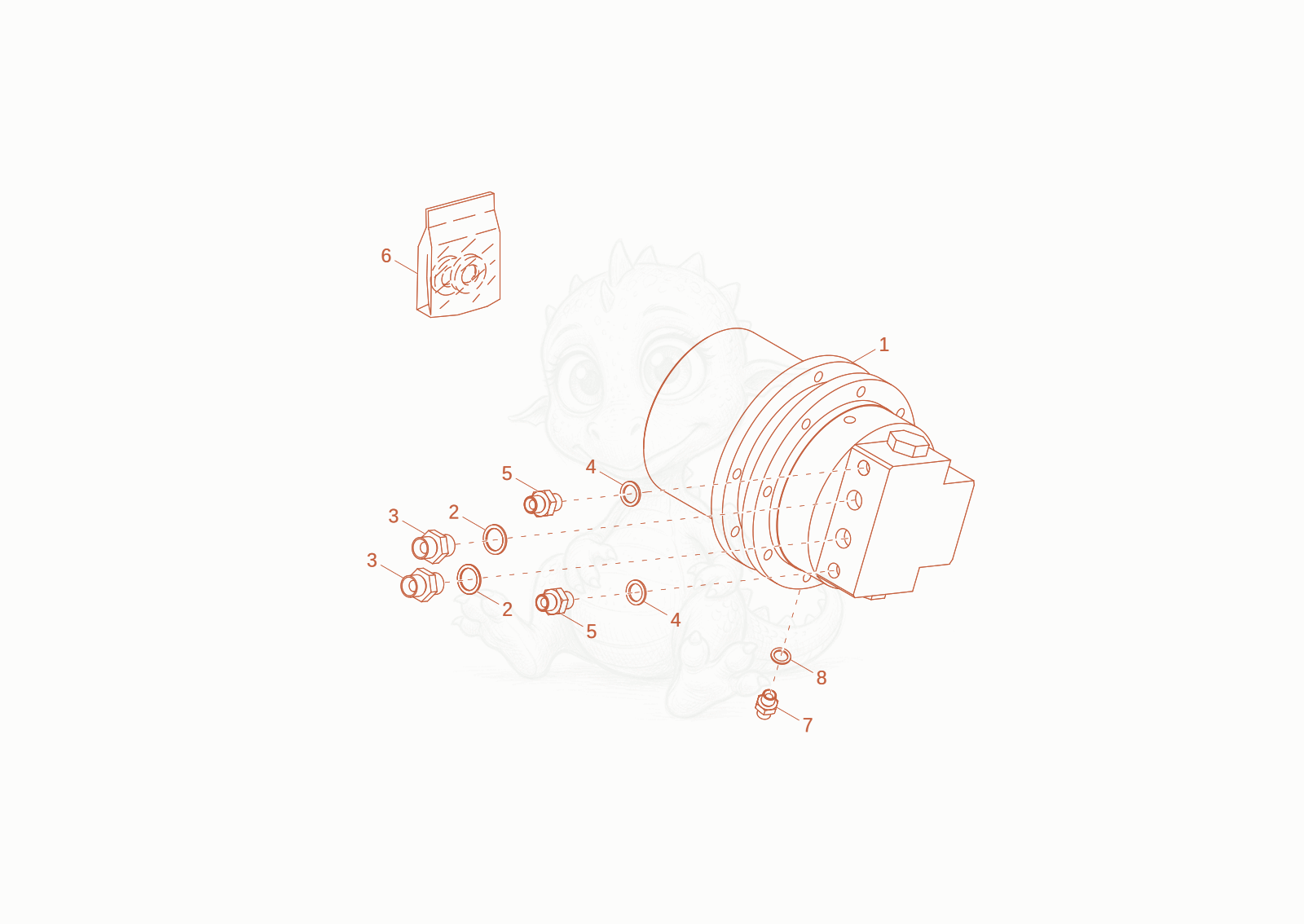 Exploded parts diagram of the DRIVE UNIT of a Wacker Neuson DT12P, with numbered balloons
