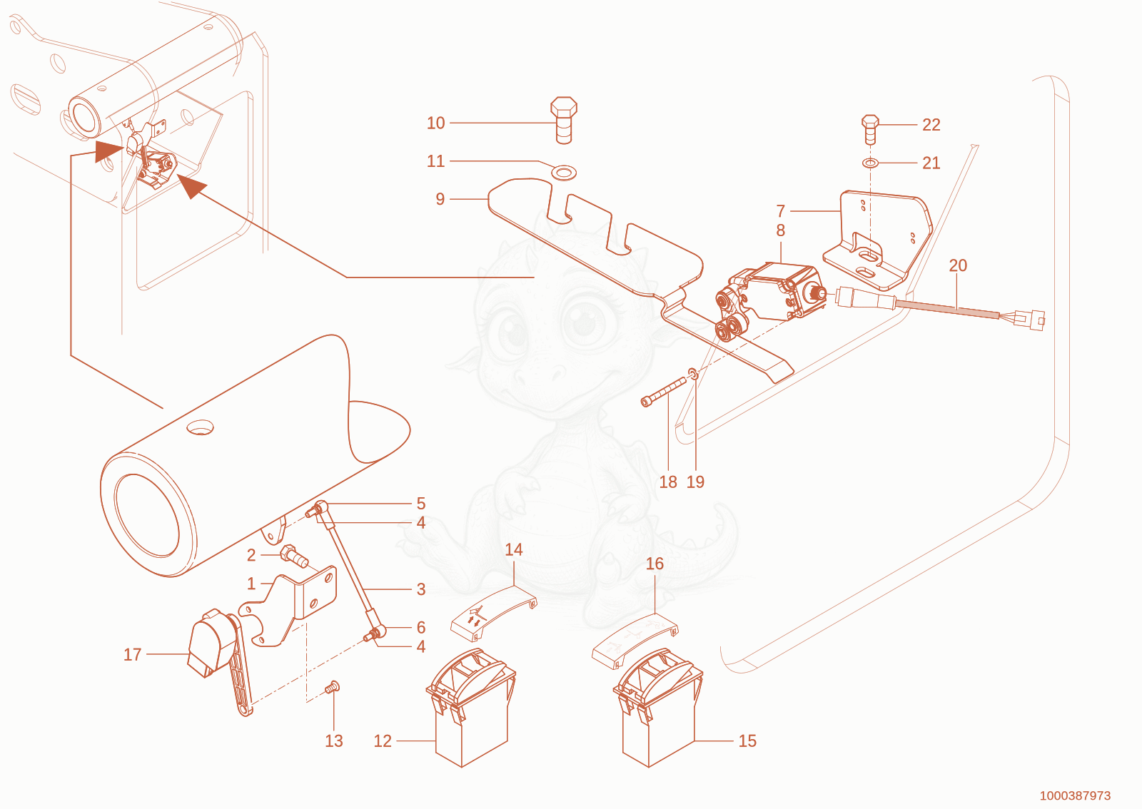 Exploded parts diagram of the Overload limit of a Wacker Neuson TH942(416-39), with numbered balloons