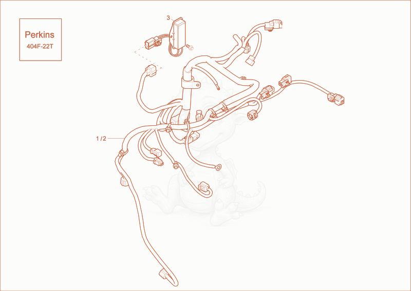 Exploded parts diagram of the wiring harness engine of a Wacker Neuson EZ53, with numbered balloons
