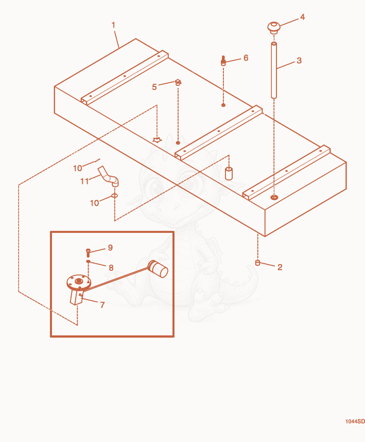 Exploded parts diagram of the Fuel Tank cpl. of a Wacker Neuson G155, with numbered balloons