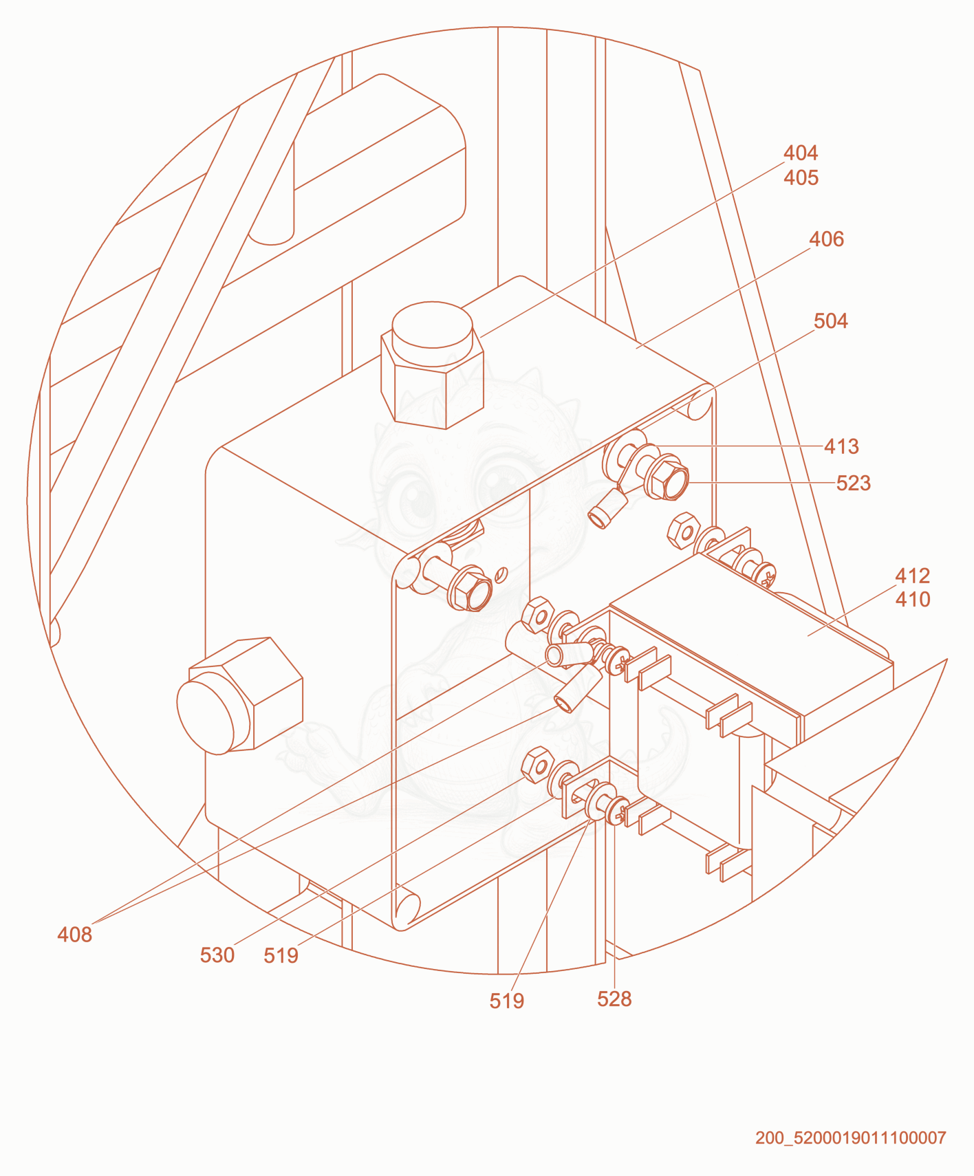 Exploded parts diagram of the Control Box cpl. of a Wacker Neuson HHS2202, with numbered balloons