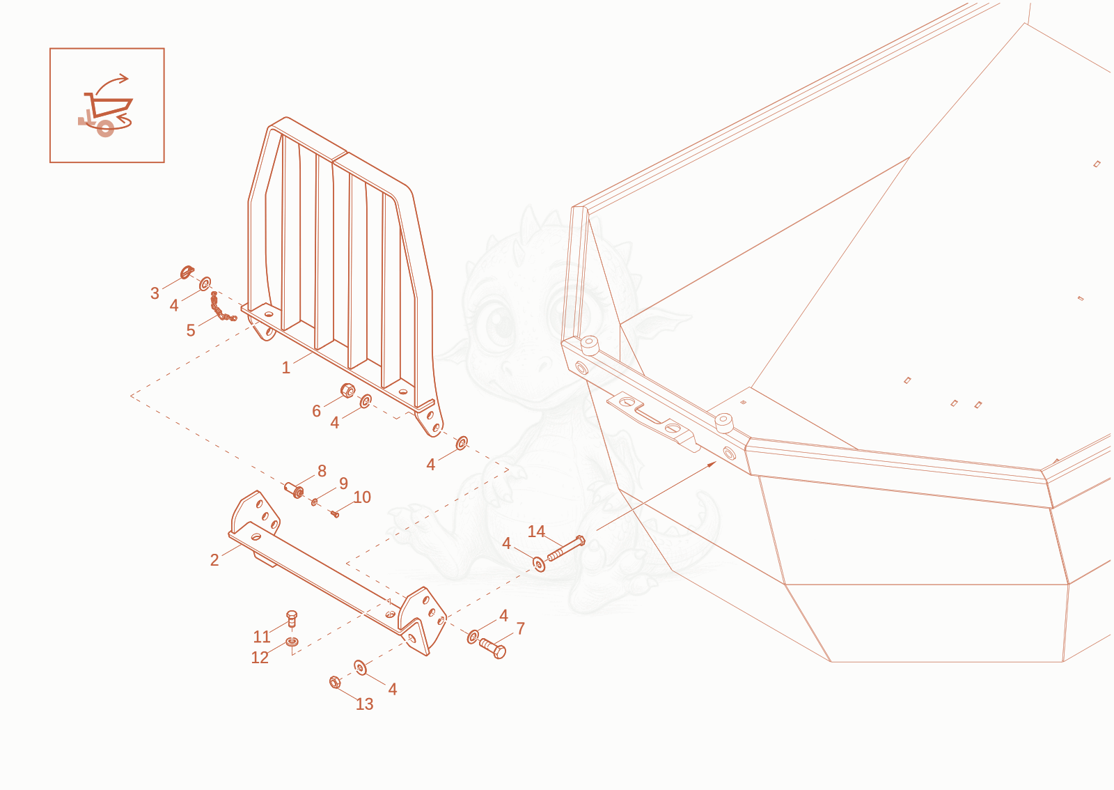 Exploded parts diagram of the protecting screen (Option) of a Wacker Neuson DW40-2, with numbered balloons