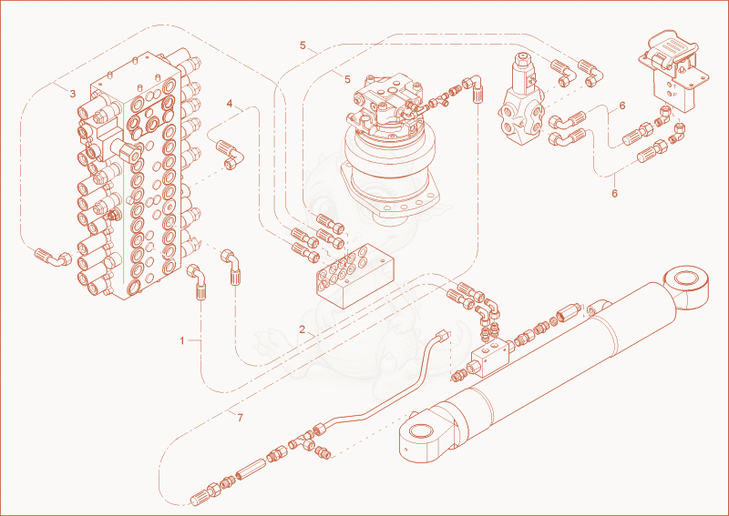 Exploded parts diagram of the SWIVEL CYLINDER OPERATION of a Wacker Neuson EZ53, with numbered balloons