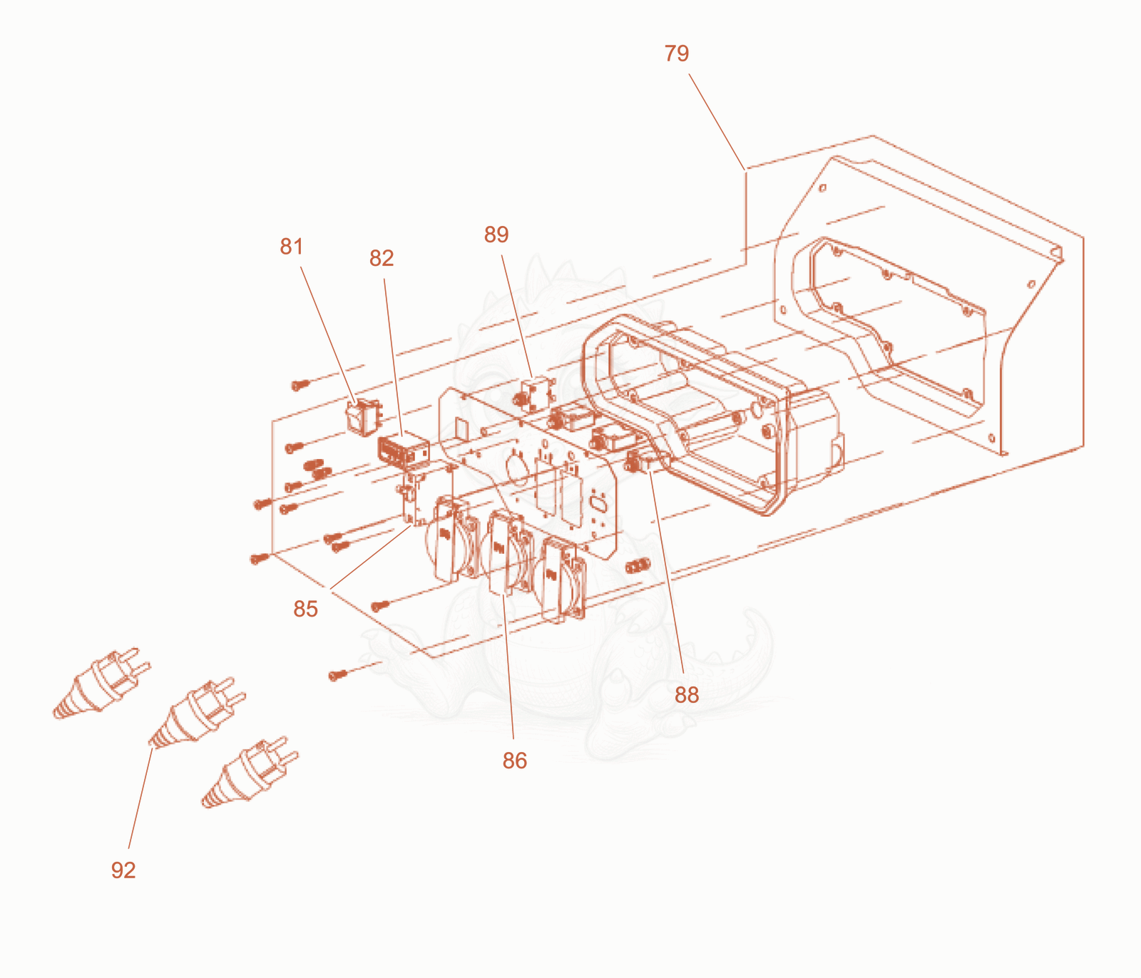 Exploded parts diagram of the Panel cpl. of a Wacker Neuson GB6000GCE, with numbered balloons