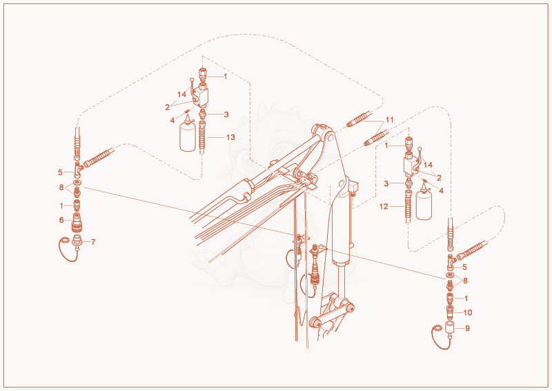 Exploded parts diagram of the GRAB EQUIPMENT BALL VALVE (OPTION) of a Wacker Neuson 5002RD, with numbered balloons