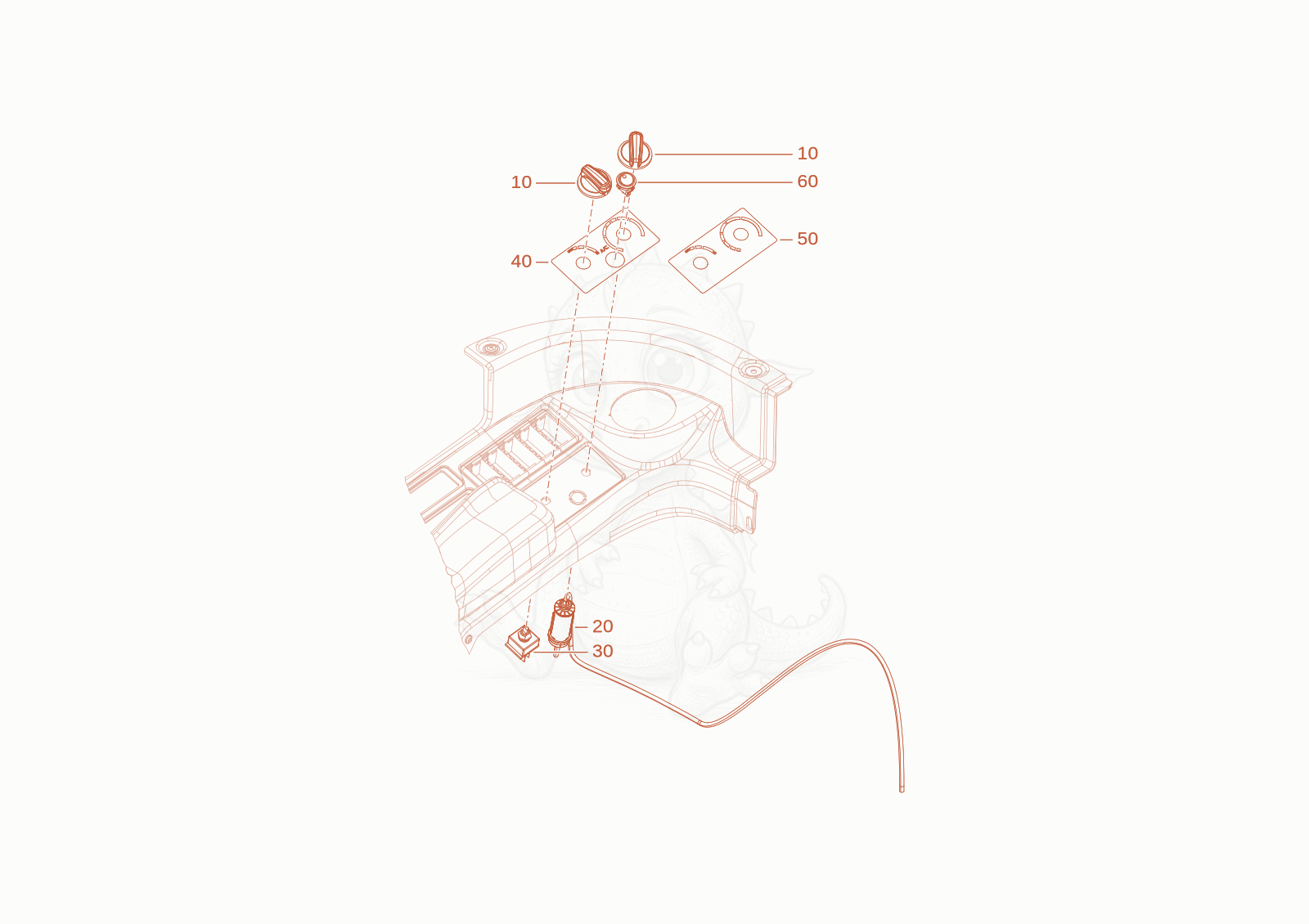 Exploded parts diagram of the heating/air condition system of a Wacker Neuson WL28(A01-01), with numbered balloons