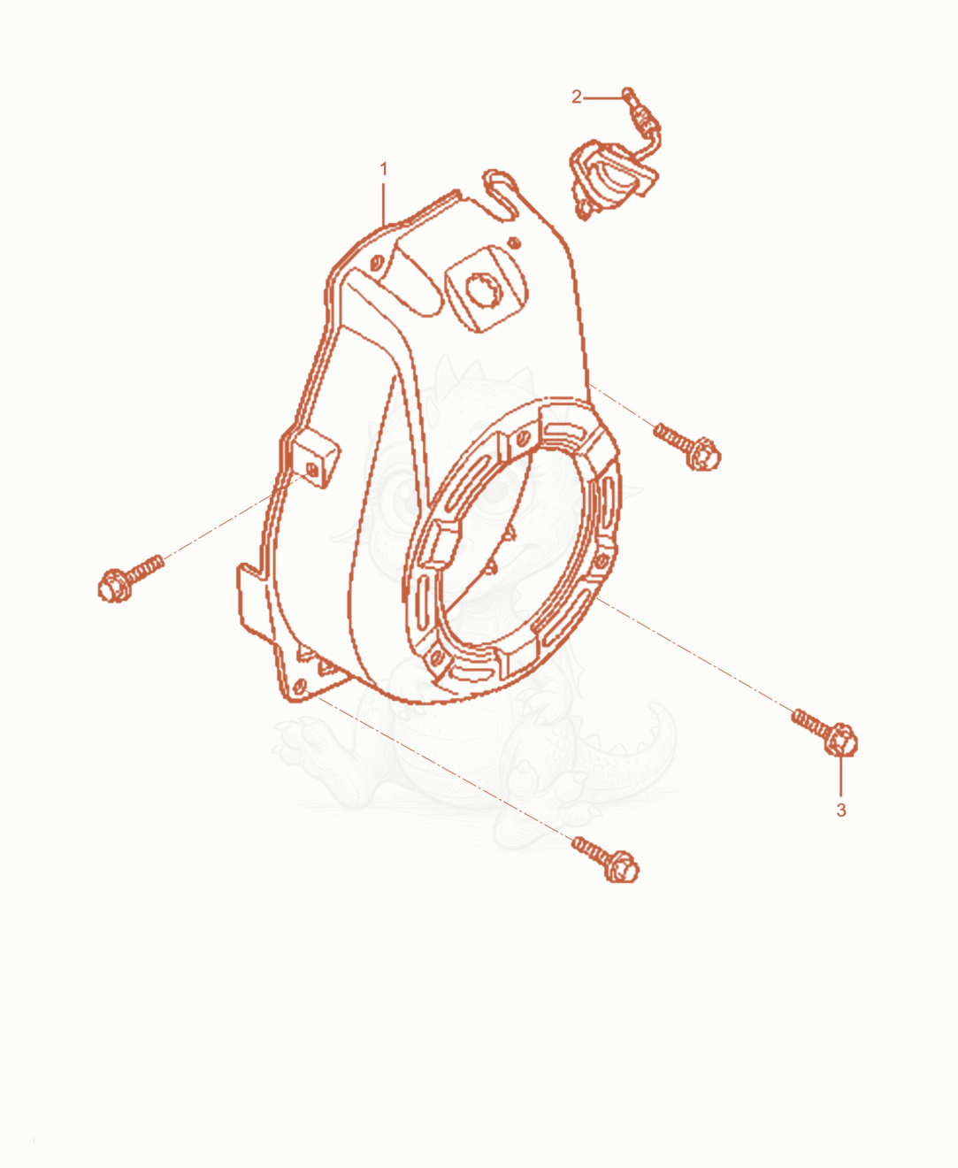 Exploded parts diagram of the Blower Housing of a Wacker Neuson VP1030A, with numbered balloons