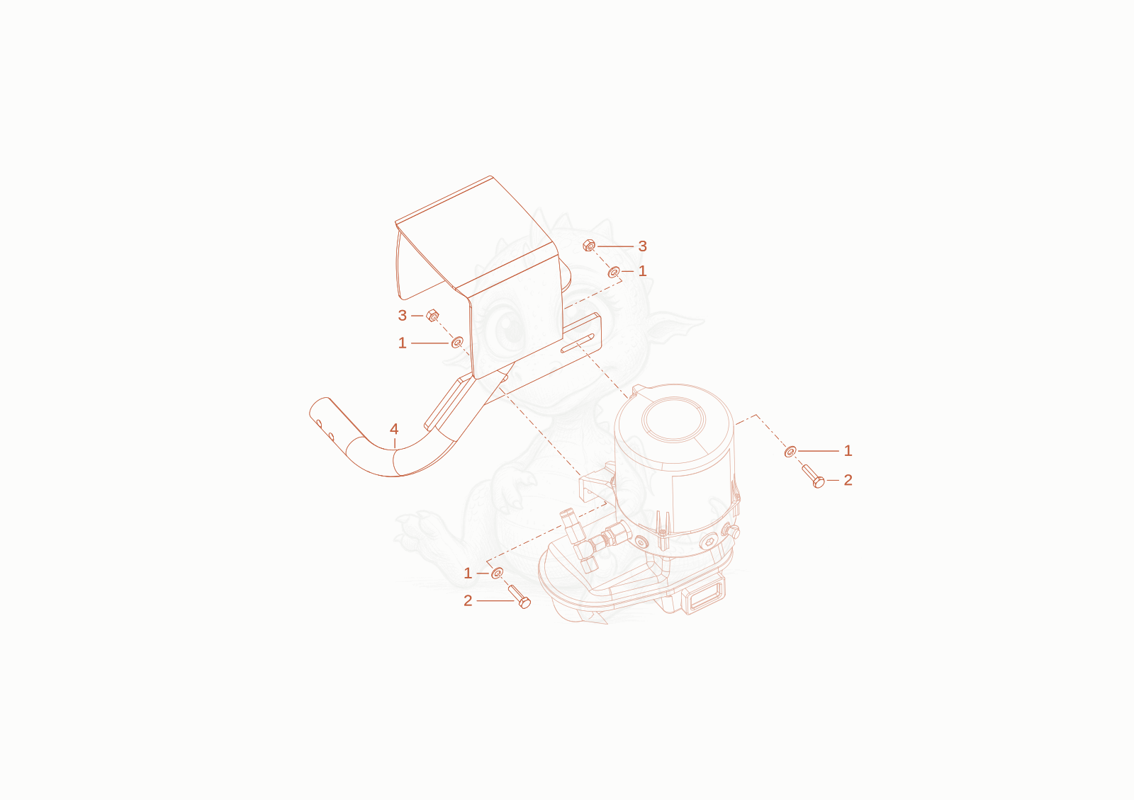 Exploded parts diagram of the BRACKET of a Wacker Neuson WL25, with numbered balloons