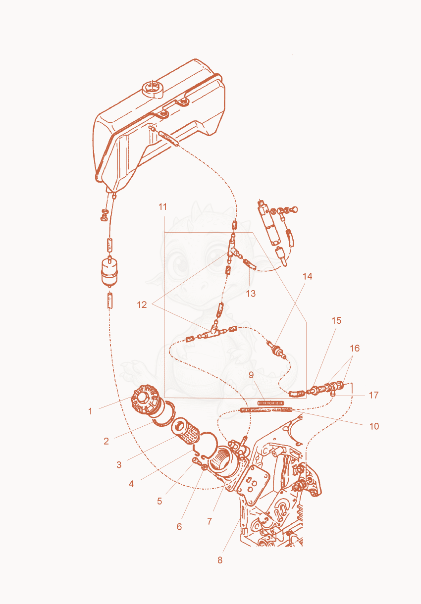 Exploded parts diagram of the Fuel Pipe of a Wacker Neuson DPU4045H, with numbered balloons