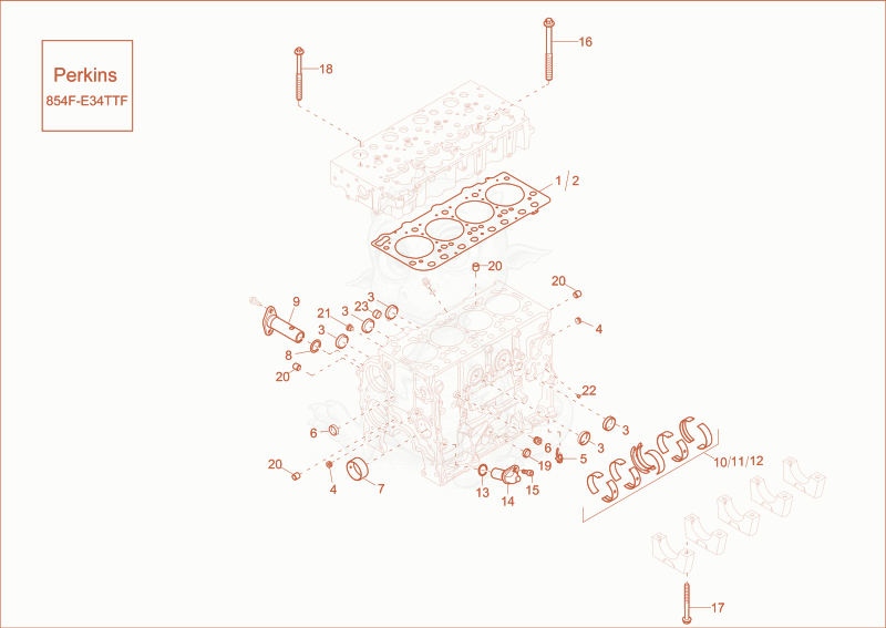 Exploded parts diagram of the cylinder block of a Wacker Neuson DW90, with numbered balloons