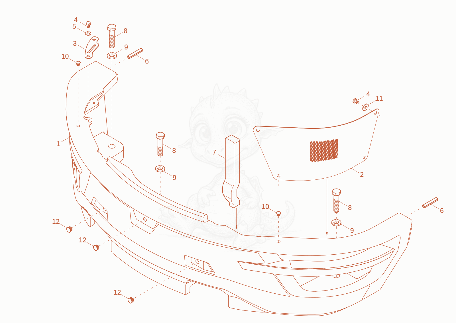 Exploded parts diagram of the FENDER of a Wacker Neuson EZ26-2, with numbered balloons