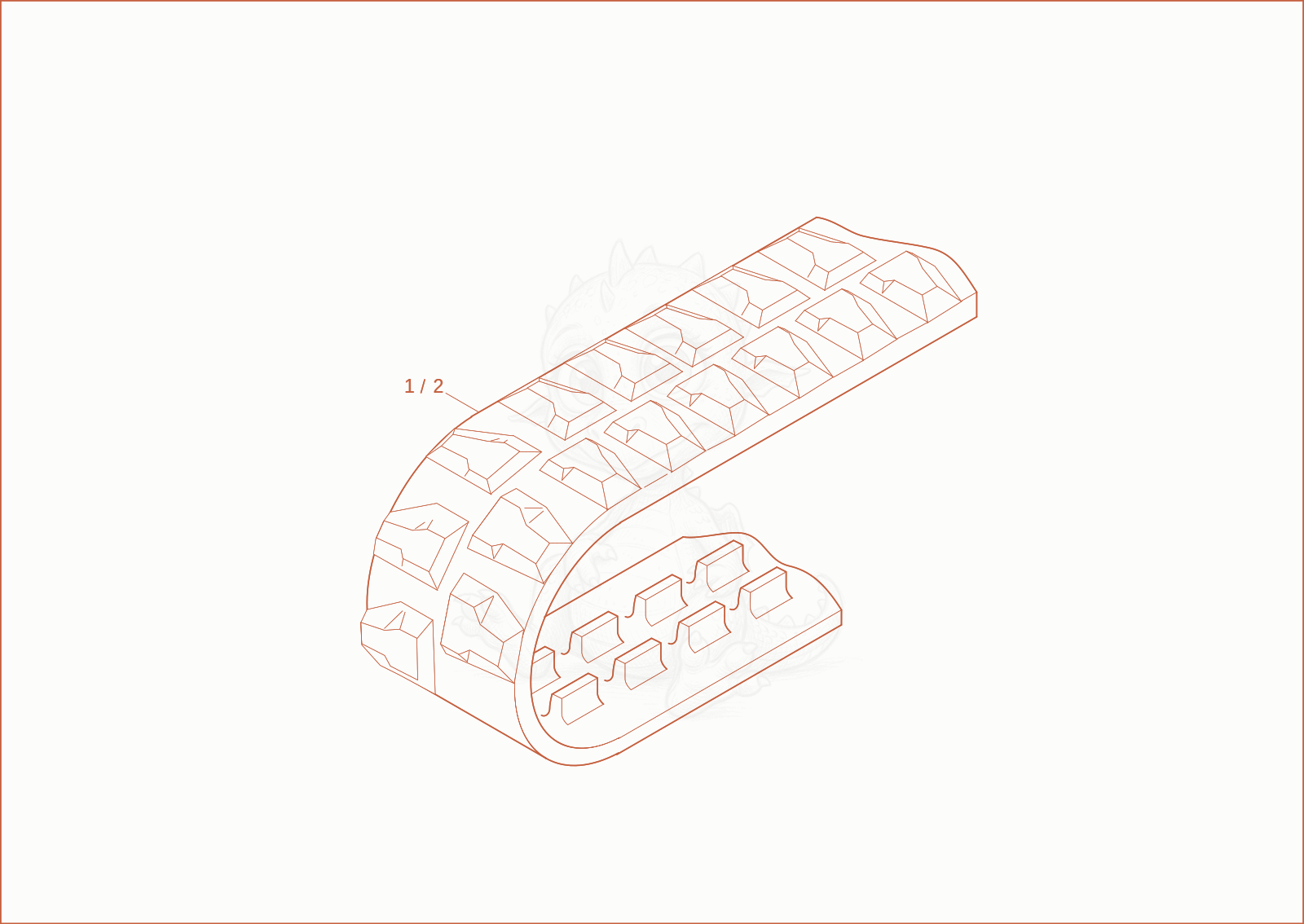 Exploded parts diagram of the rubber track of a Wacker Neuson EZ38, with numbered balloons