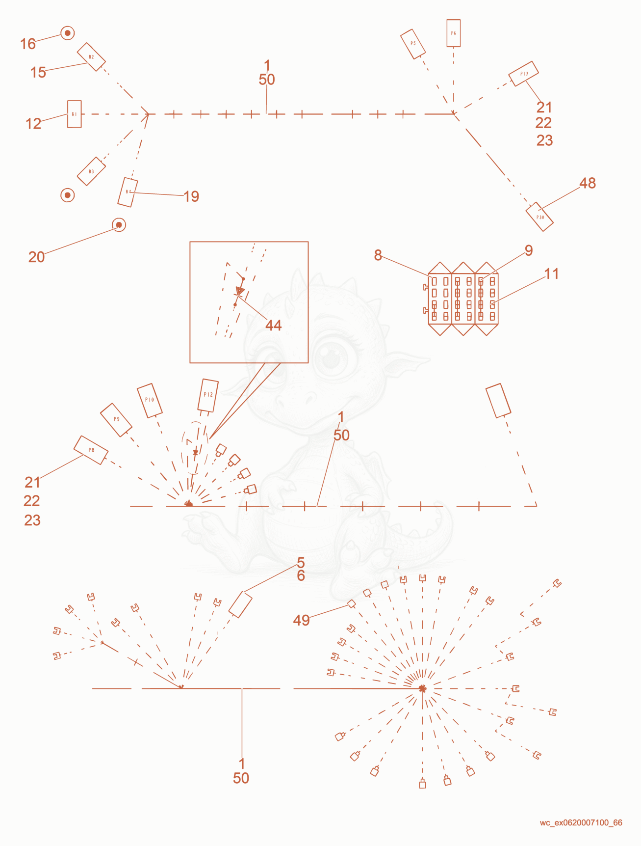 Exploded parts diagram of the Wiring Harness/Instr. Panel of a Wacker Neuson RD27-100, with numbered balloons