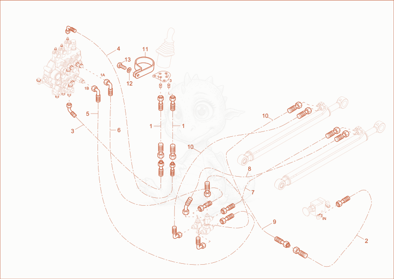Exploded parts diagram of the LIFTING BOOM OPERATION of a Wacker Neuson ST45(S04-04), with numbered balloons
