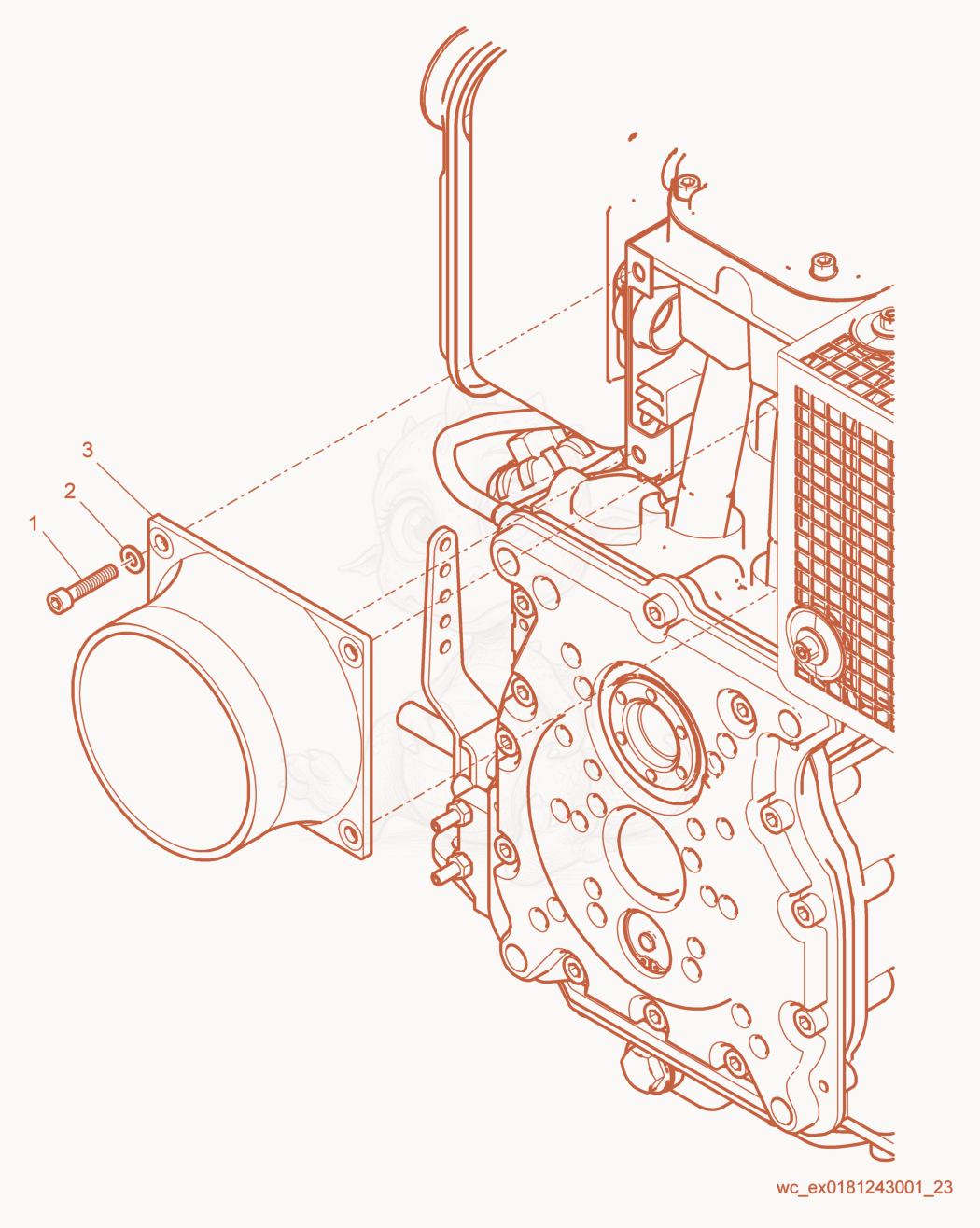 Exploded parts diagram of the Air Ducting of a Wacker Neuson RD7H-SEU, with numbered balloons