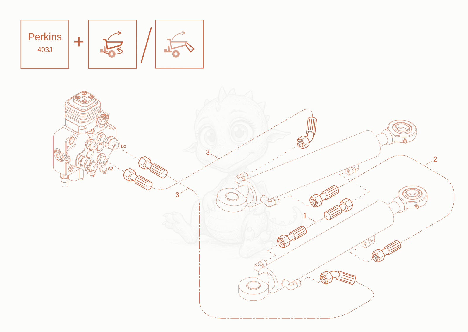 Exploded parts diagram of the SWIVEL CYLINDER OPERATION (Option) of a Wacker Neuson DW30-2, with numbered balloons