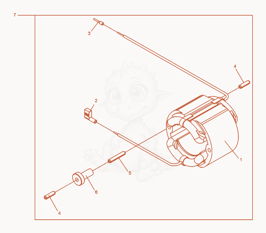 Exploded parts diagram of the Motor Armature Set 230V of a Wacker Neuson M1000/230, with numbered balloons