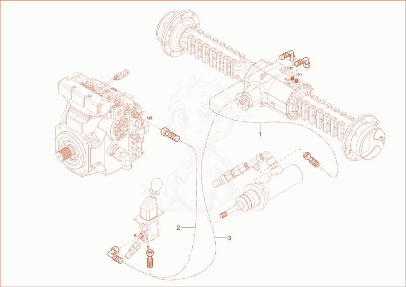Exploded parts diagram of the BRAKE INSTALLTION of a Wacker Neuson DW50, with numbered balloons