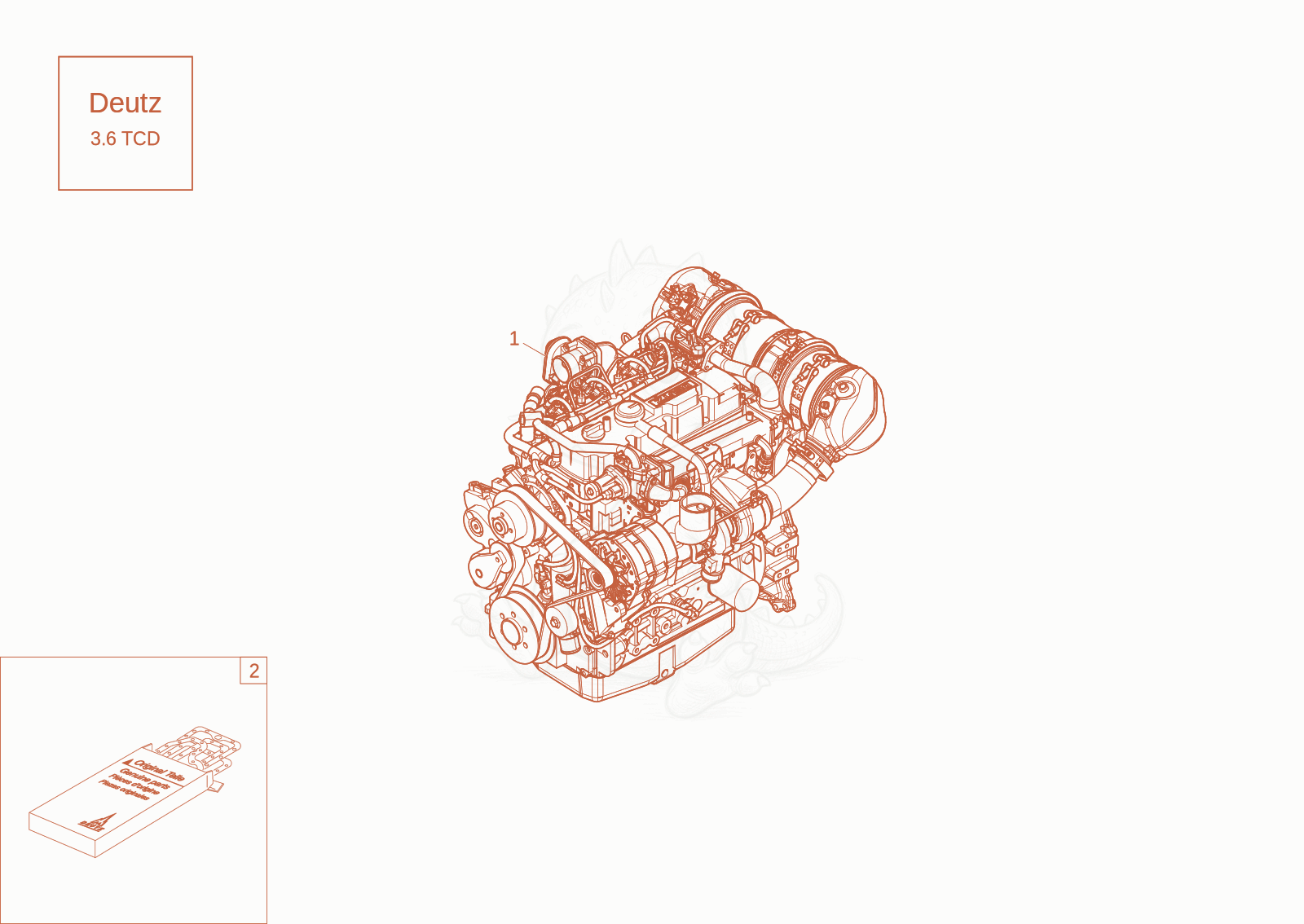 Exploded parts diagram of the diesel engine (Option) of a Wacker Neuson DV90-2, with numbered balloons