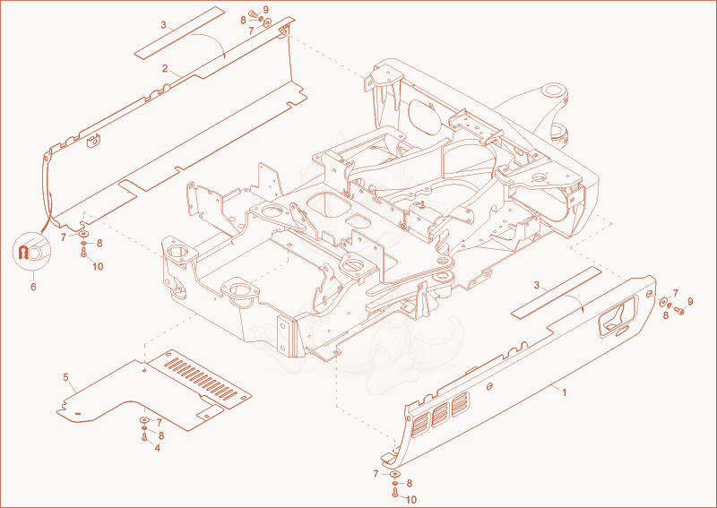 Exploded parts diagram of the chassis cover of a Wacker Neuson ET18, with numbered balloons