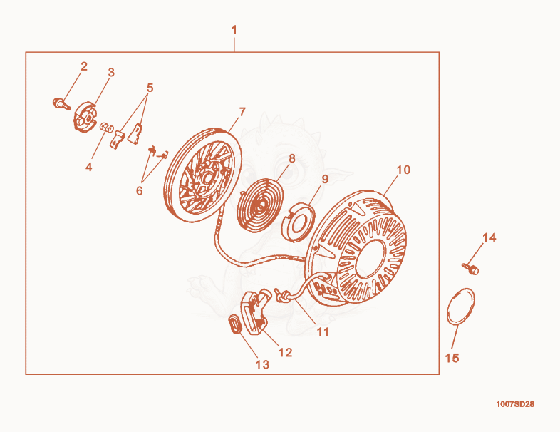 Exploded parts diagram of the Starter of a Wacker Neuson RSS800A, with numbered balloons
