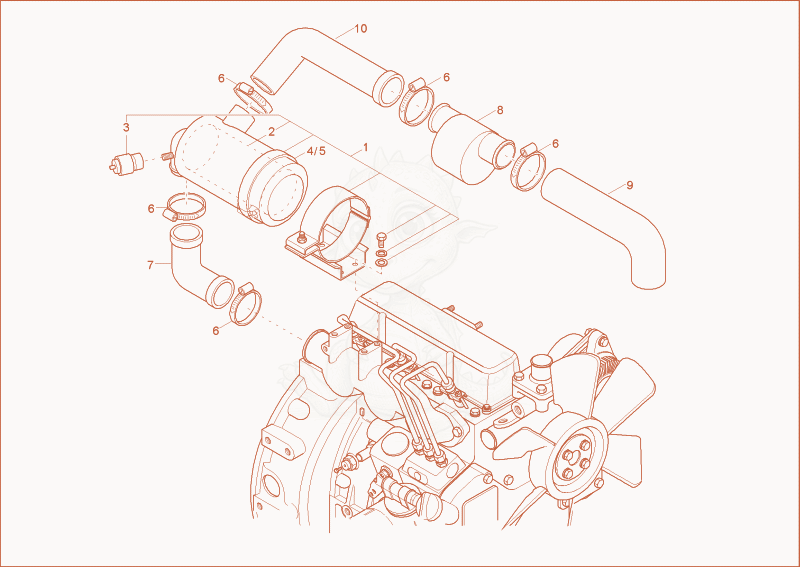 Exploded parts diagram of the AIR SUCTION SYSTEM of a Wacker Neuson 1502RD, with numbered balloons