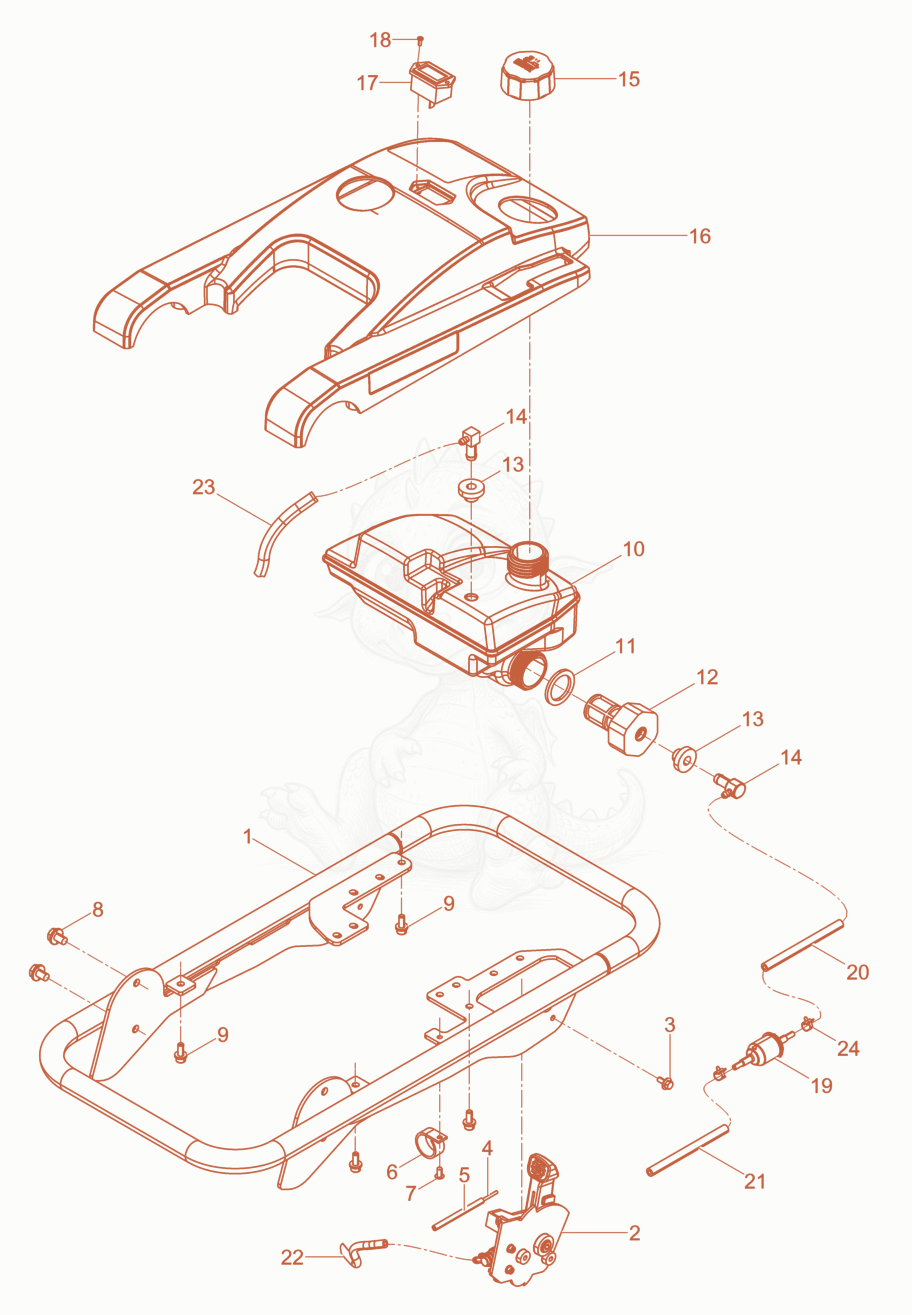 Exploded parts diagram of the Guiding frame cpl. of a Wacker Neuson BS50-211IN, with numbered balloons