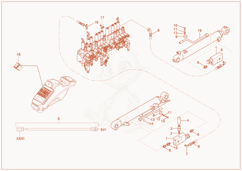 Exploded parts diagram of the overload warning f of a Wacker Neuson 5002RD, with numbered balloons