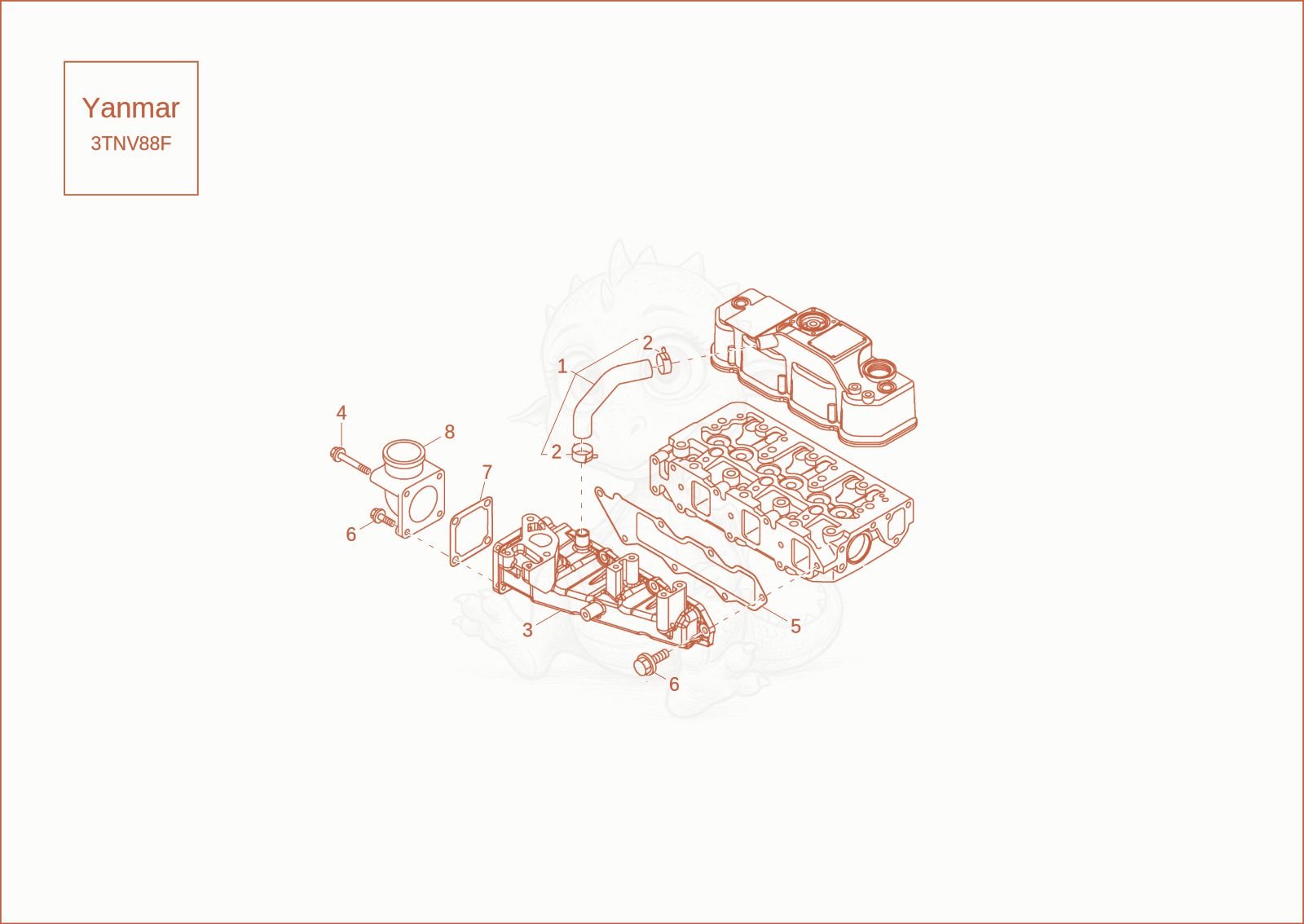 Exploded parts diagram of the SUCTION MANIFOLD of a Wacker Neuson ET35, with numbered balloons