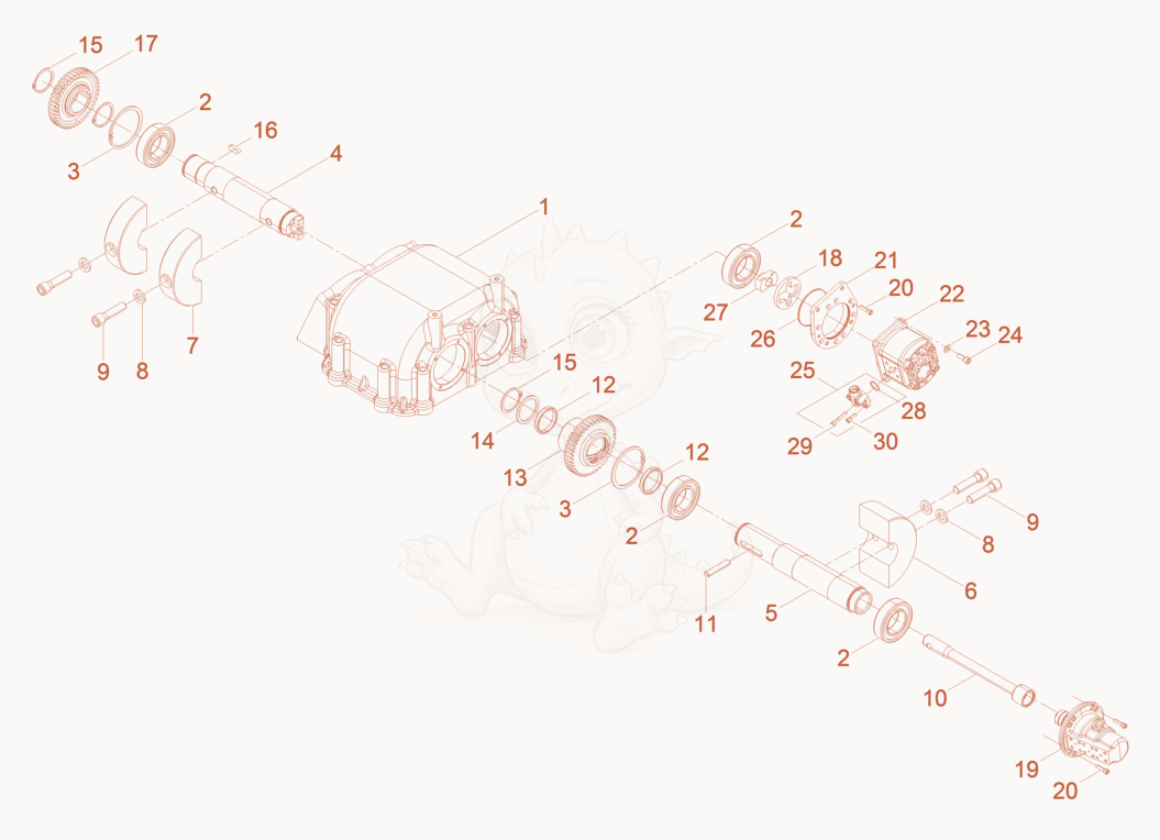 Exploded parts diagram of the Exciter cpl. right of a Wacker Neuson DPU130LE, with numbered balloons