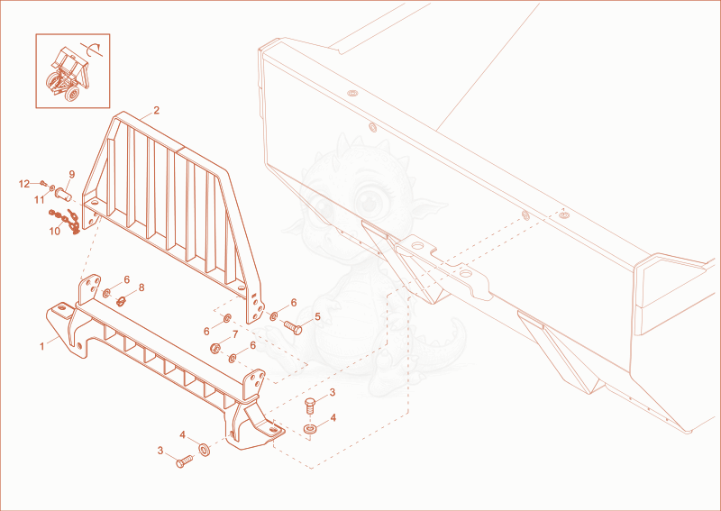 Exploded parts diagram of the protecting screen (Option) of a Wacker Neuson DV90, with numbered balloons