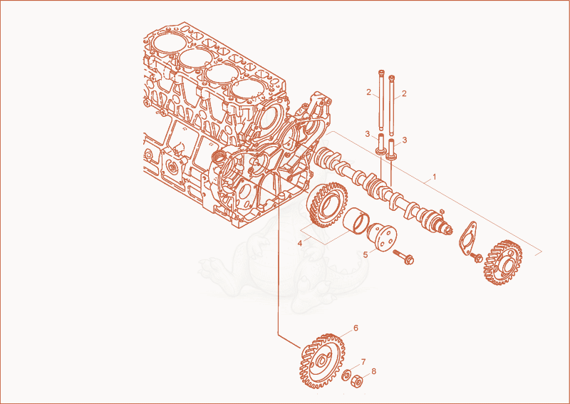 Exploded parts diagram of the CAMSHAFT of a Wacker Neuson 12002RD, with numbered balloons