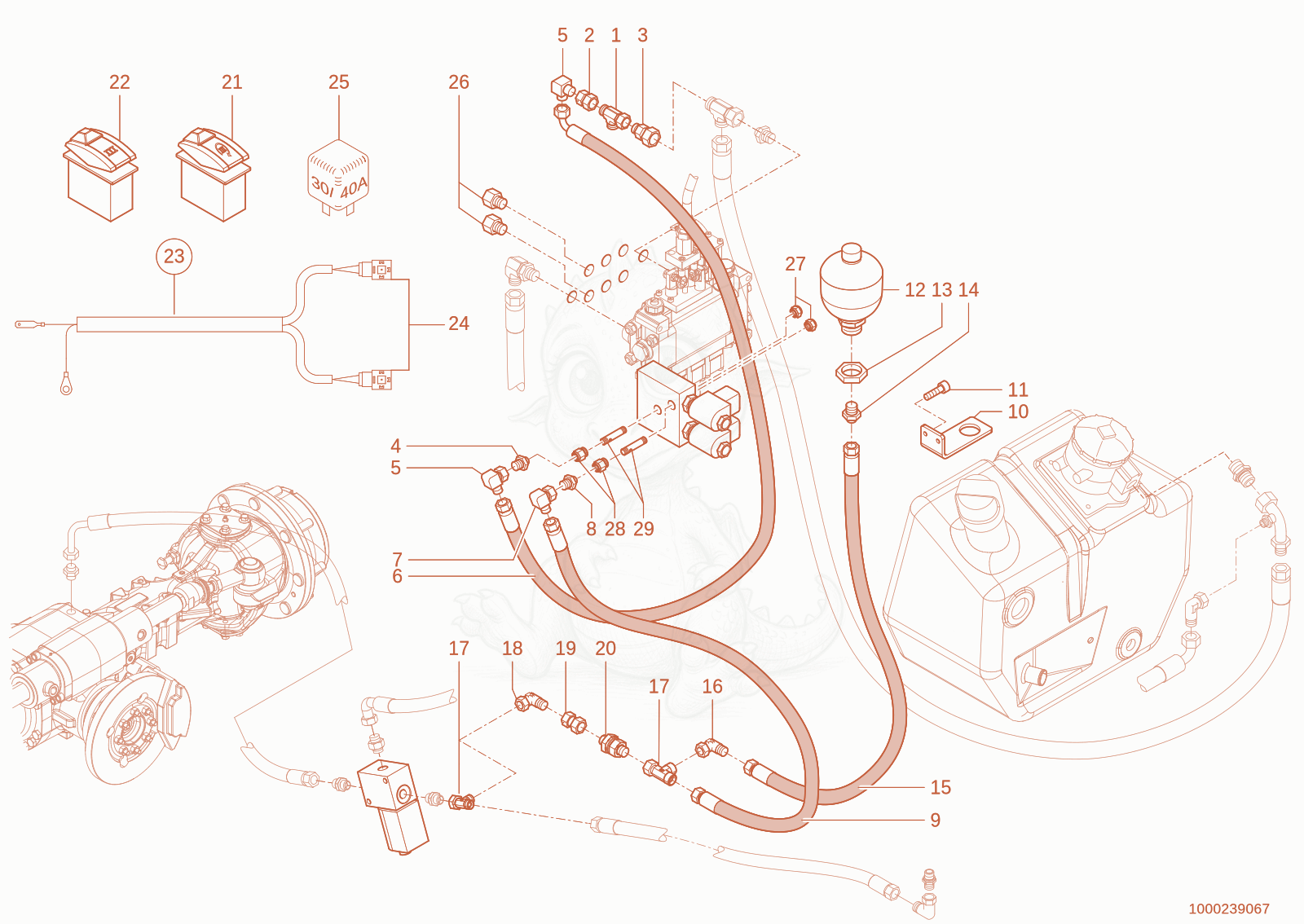 Exploded parts diagram of the 3. Control circuit electrical of a Wacker Neuson 1150, with numbered balloons