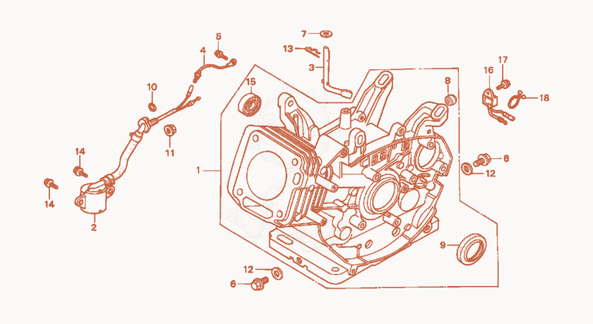 Despiece del Cylinder cpl. de una máquina Wacker Neuson GV5003A, con globos numerados