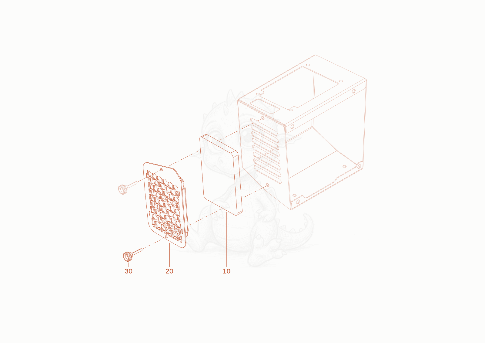 Exploded parts diagram of the air cleaner of a Wacker Neuson WL300E(A15-01), with numbered balloons