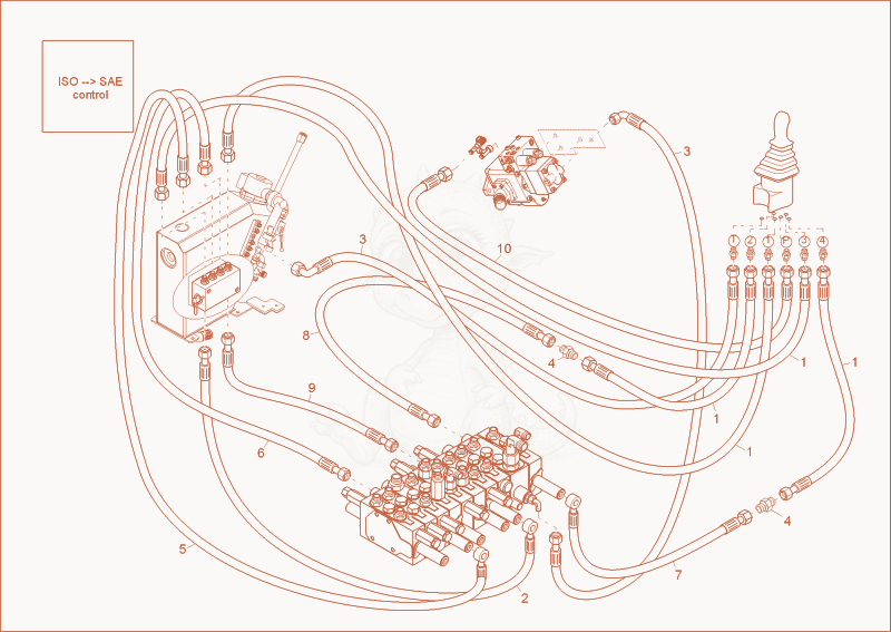 Exploded parts diagram of the HAND LEVERS LEFT INST.(OPTION 8/2 VALVE) of a Wacker Neuson 1703, with numbered balloons