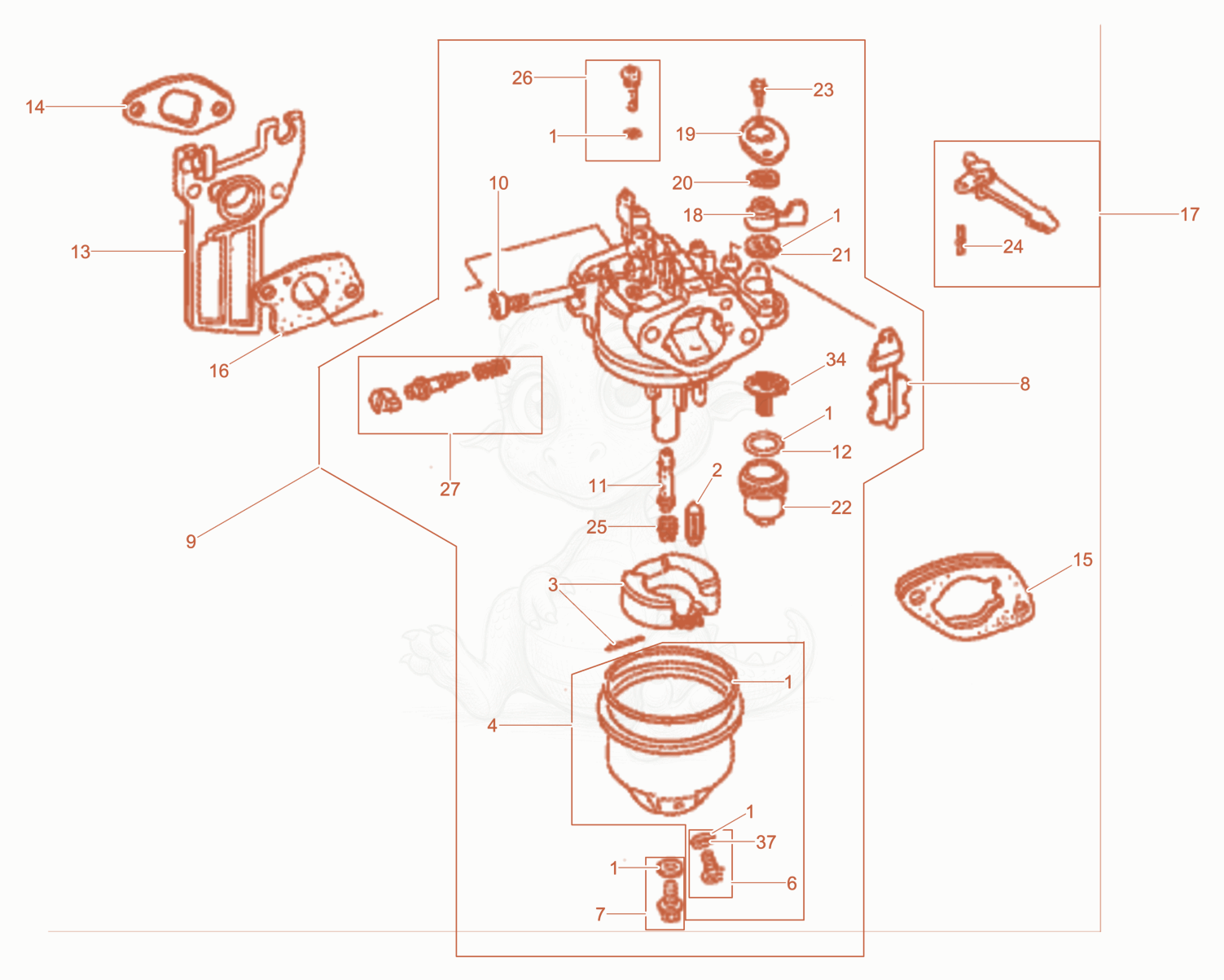 Exploded parts diagram of the Carburetor of a Wacker Neuson XPSKMAT, with numbered balloons