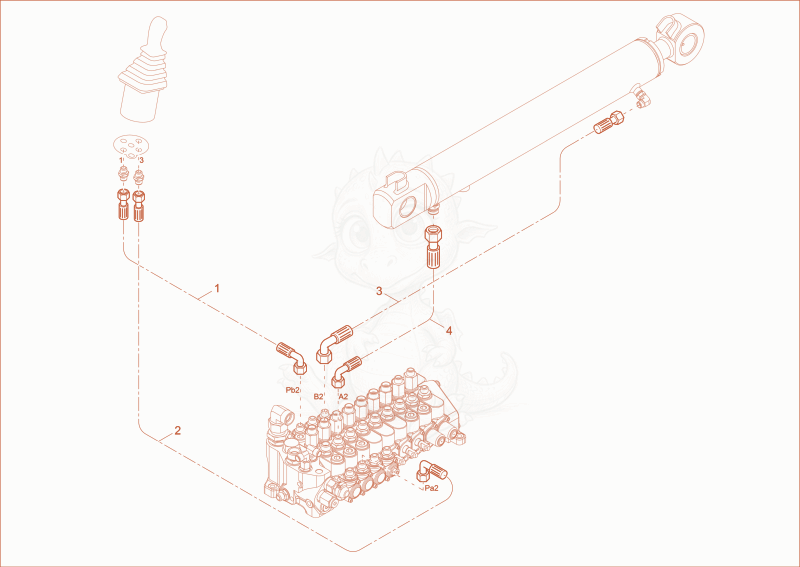 Exploded parts diagram of the DIPPER ARM OPERATION of a Wacker Neuson EZ17E, with numbered balloons