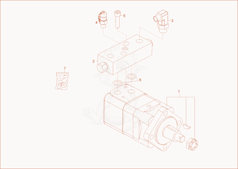 Exploded parts diagram of the drive unit of a Wacker Neuson DT08, with numbered balloons
