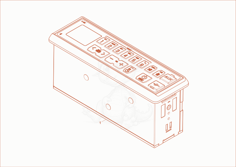 Exploded parts diagram of the RADIO (OPTION) of a Wacker Neuson ET42, with numbered balloons