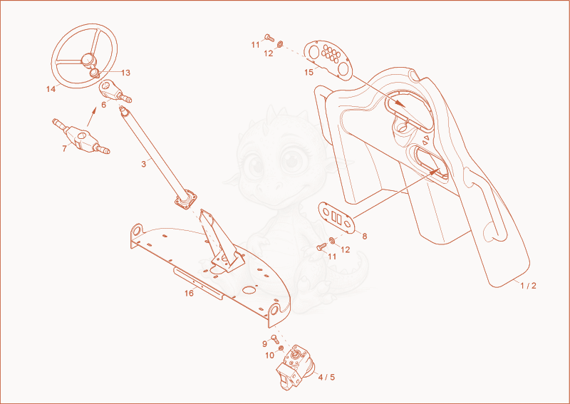 Exploded parts diagram of the pilot stand of a Wacker Neuson 1001, with numbered balloons