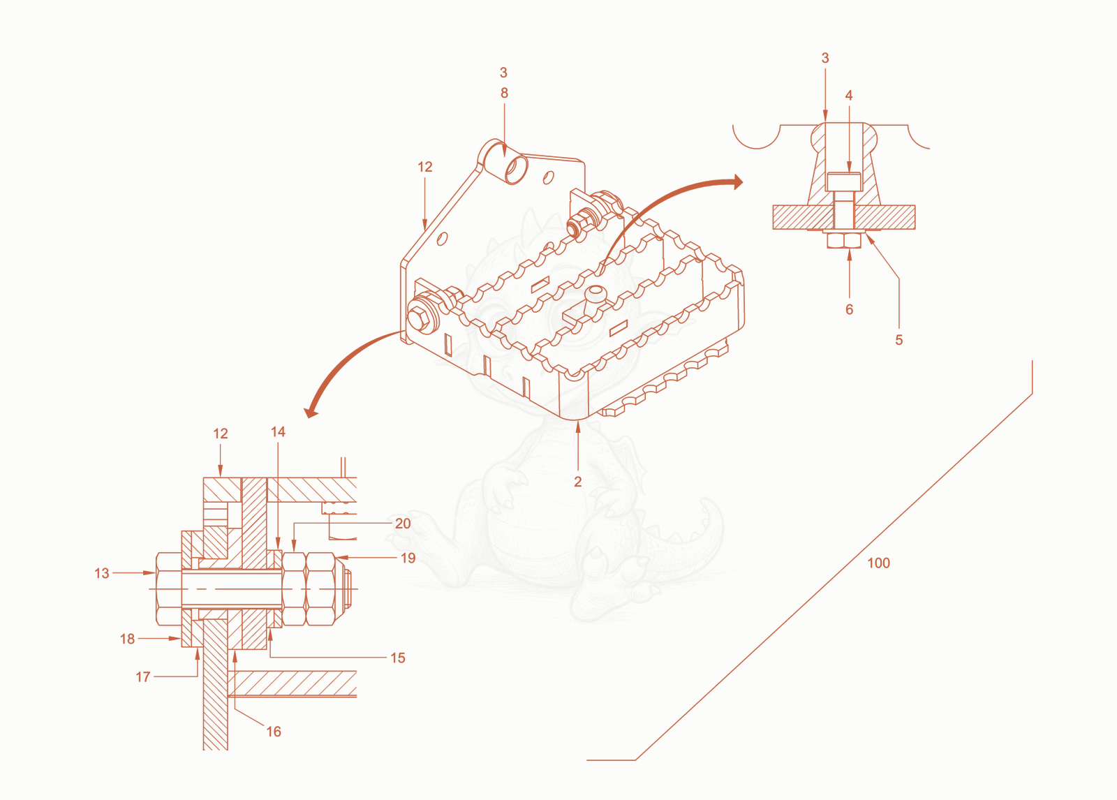 Exploded parts diagram of the main frame and assemblies of a Wacker Neuson RD18-80, with numbered balloons