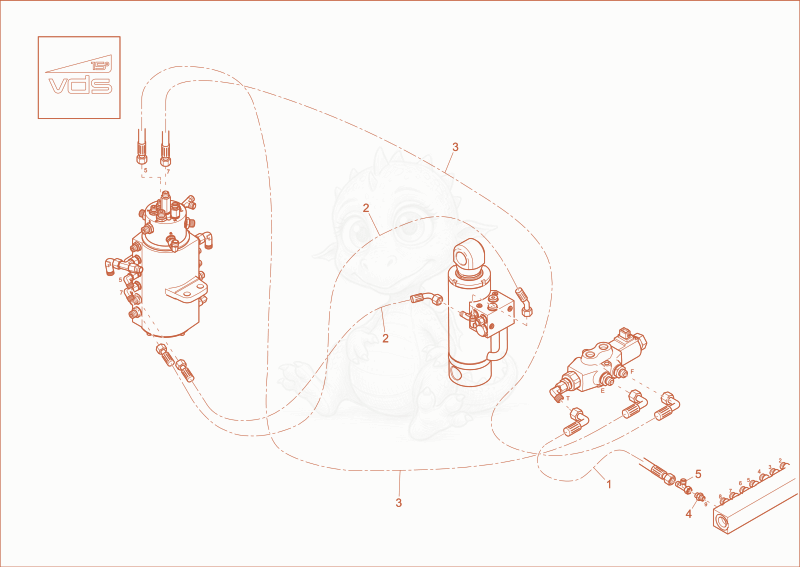 Exploded parts diagram of the TILT CYLINDER INSTALLATION (OPTION) of a Wacker Neuson ET20, with numbered balloons