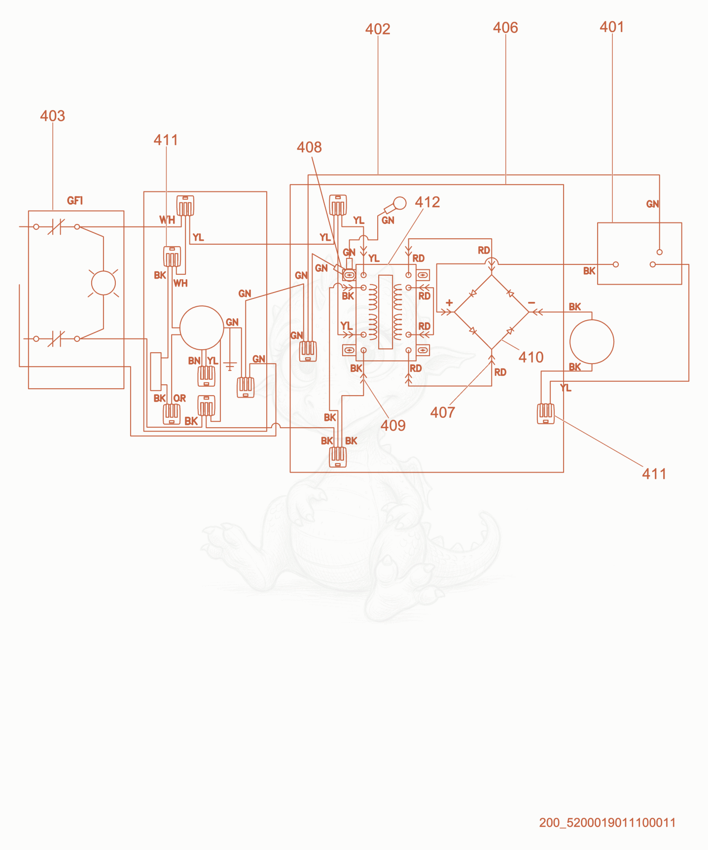 Despiece del Wiring Schematic de una máquina Wacker Neuson HHS2202, con globos numerados