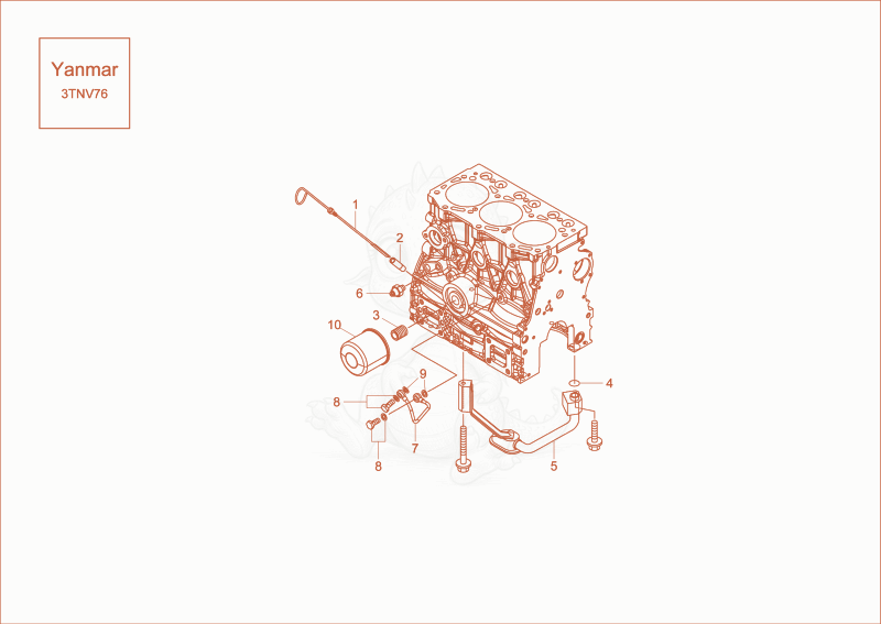 Exploded parts diagram of the LUB OIL SYSTEM of a Wacker Neuson DW20, with numbered balloons