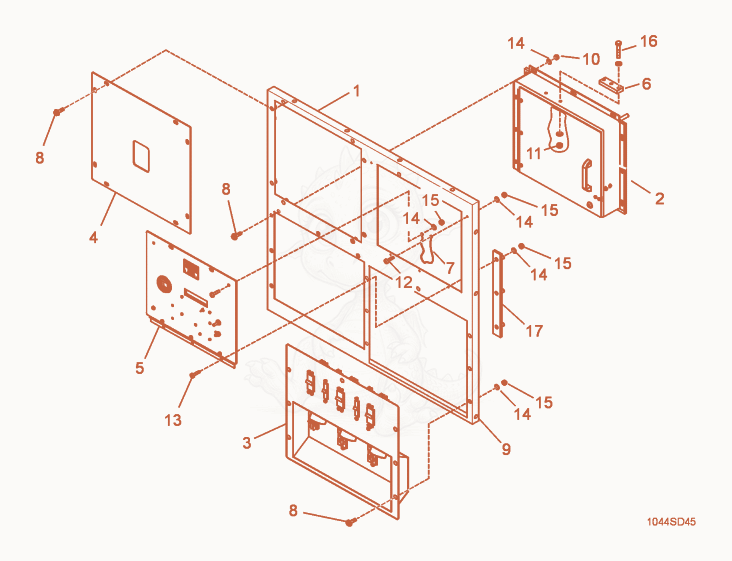 Exploded parts diagram of the Control Panel cpl. of a Wacker Neuson G110, with numbered balloons