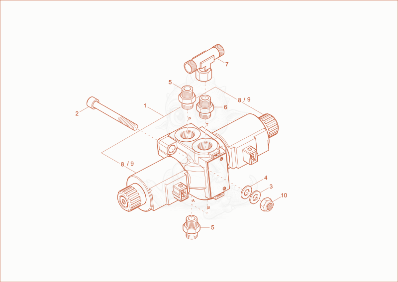 Exploded parts diagram of the VALVE of a Wacker Neuson DW90, with numbered balloons