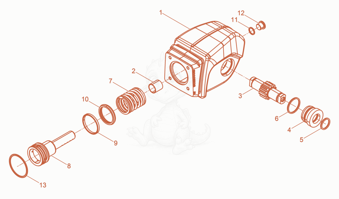 Exploded parts diagram of the Center Pole Head cpl. of a Wacker Neuson DPU4545HECHUS, with numbered balloons